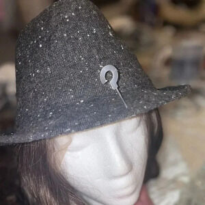 GREY TWEED FEDORA WALKING HAT